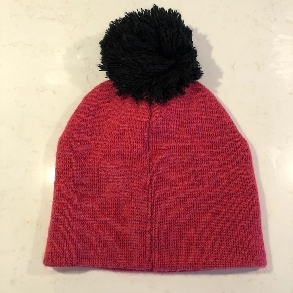 Star WARS Movie REY Cranberry Pink Black Pompom Knit Stretchy Hat Winter Toque - Picture 3 of 9